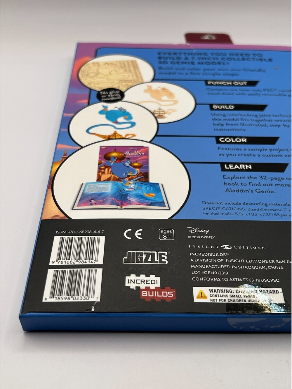 IncrediBuilds Disney Aladdin Genie Book & 3D Wood Model Kit Sealed Ages 8+ - Picture 4 of 10